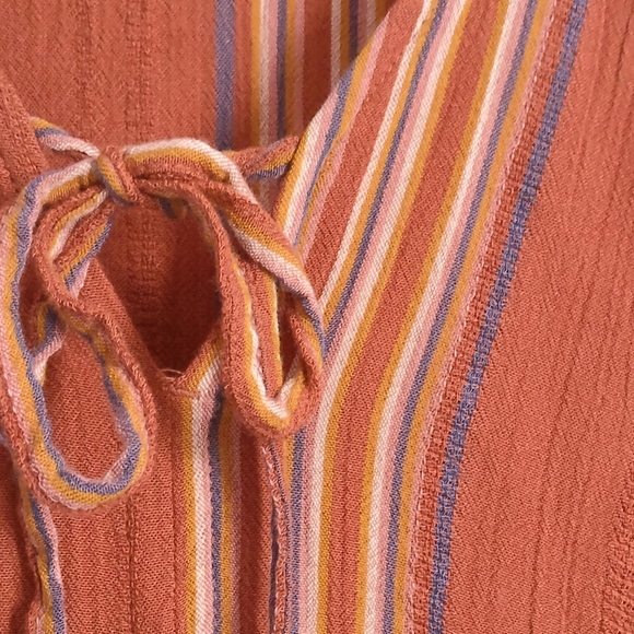 American Eagle XL rust-coloured striped blouse - Picture 2 of 5